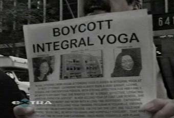 Protestors outside St. Peter's Church - Boycott Integral Yoga